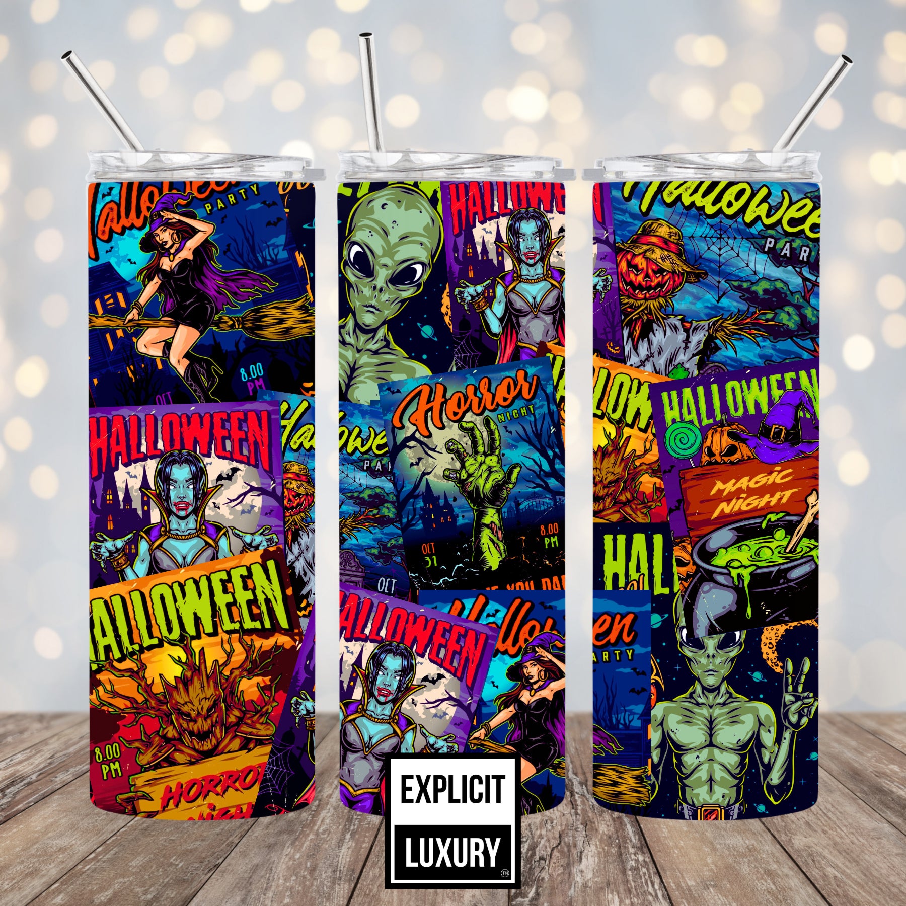 Halloween Comic Tumbler 20oz Skinny